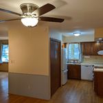 View from dining room.  Kitchen on the right; living room in the distance on the left.